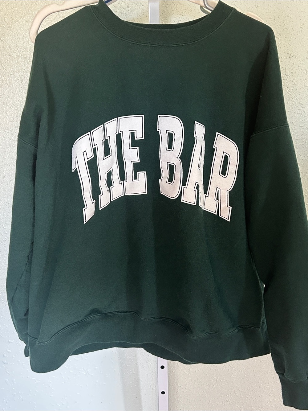 The Bar Dark Green Crewneck Sweatshirt with White Logo